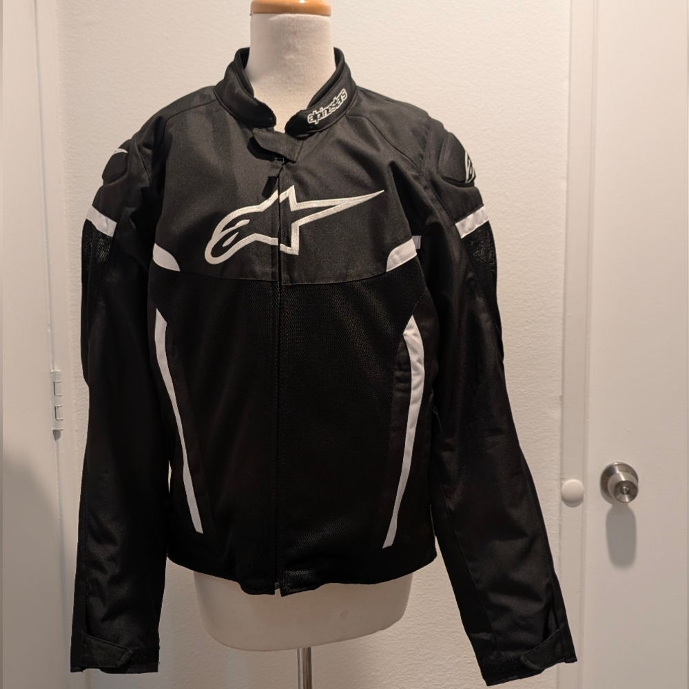 Alpinestars Black and White Motorcycle Jacket Mens Size XL